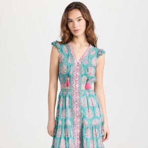 Alicia Bell Teal Blake Midi Dress Size XS